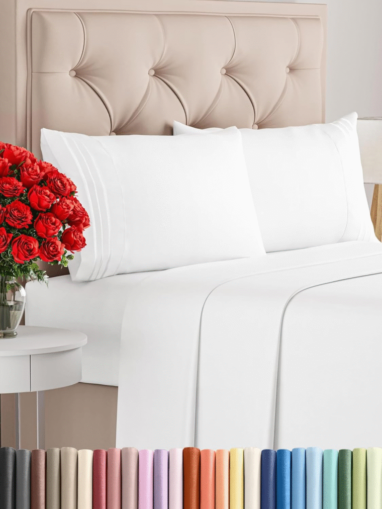 King Size 4 Piece Sheet Set – Comfy Breathable & Cooling